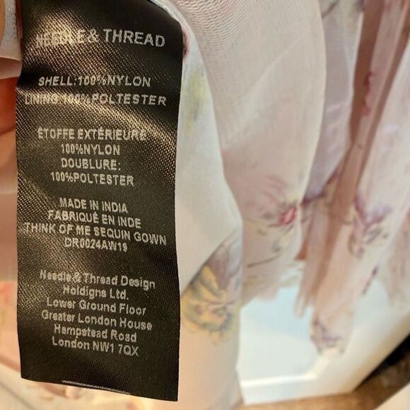 Needle & Thread sequin mini dress with sheer sleeves in dusty mauve US2/XS - Picture 10 of 10